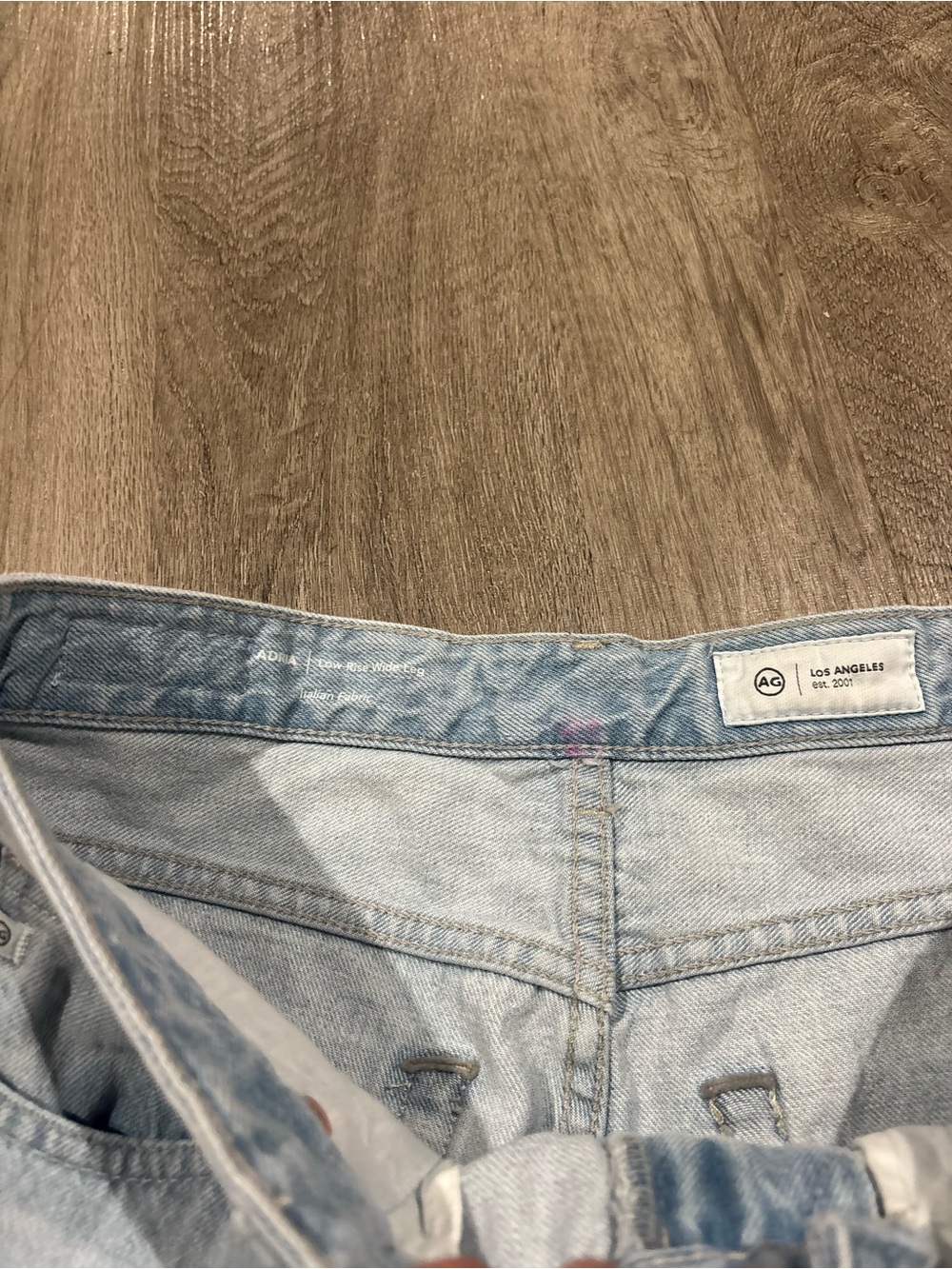 AG Anthropologie Adria Low Rise Wide Leg Jeans Light Wash Size 6 28 - Picture 8 of 9